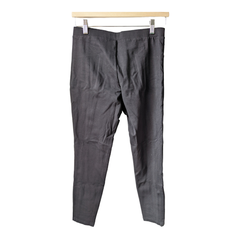 Theory Size Medium Motto Leggings Black Stretch Pull-on Piping